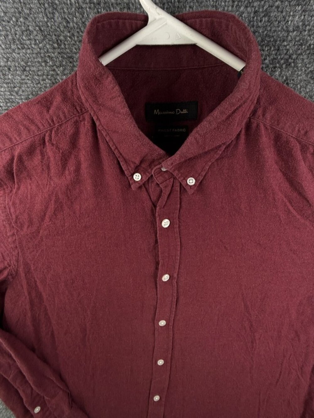 Massimo Dutti Red Flannel XL Soft Button Up Shirt Long Sleeve Cotton Men Adult